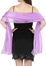 Load image into Gallery viewer, World of Shawls Silky Iridescent Scarf Wrap Stole Shawl For Wedding Bridal Bridesmaids Evening Wear Prom &amp; Parties - World of Scarfs
