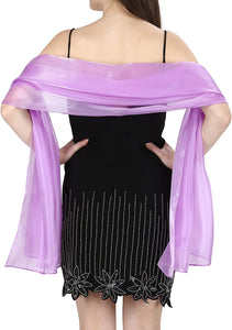 World of Shawls Silky Iridescent Scarf Wrap Stole Shawl For Wedding Bridal Bridesmaids Evening Wear Prom & Parties - World of Scarfs