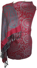 Load image into Gallery viewer, World of Shawls Ladies Floral Paisley Bordered Pashmina Feel Shawl Scarf Wrap Stole Luxuriously Warm Soft and Silky Touch - World of Scarfs
