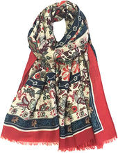 Load image into Gallery viewer, Classy Picturesque Fully Floral Printed Scarf for Women Ladies Shawl Wrap Stole by World of Shawls - World of Scarfs
