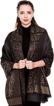 Load image into Gallery viewer, World of Shawls Ladies Floral Paisley Bordered Pashmina Feel Shawl Scarf Wrap Stole Luxuriously Warm Soft and Silky Touch - World of Scarfs
