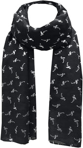 NEW World of Shawls Silver Glitter Foil Flamingo Bird Print Fashion Scarf - World of Scarfs