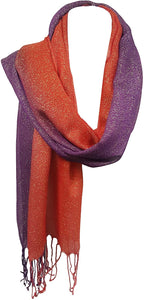 World of Shawls Wedding Party Occasion Self Glitter Shawl Scarf Wrap Hijab - World of Scarfs