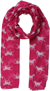 World of Shawls Horse Print Design Ladies Girls Scarf Scarves Shawl Wrap Maxi Sarong - World of Scarfs