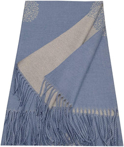 World of Shawls WINTER WARMER Reversible Thick Long Mulberry Tree Print Fashion Scarf Blanket Wrap - World of Scarfs