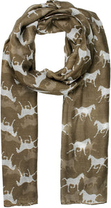 World of Shawls Horse Print Design Ladies Girls Scarf Scarves Shawl Wrap Maxi Sarong - World of Scarfs