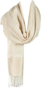 World of Shawls Jacquard Paisley Design Soft Pashmina Feel Scarf Stole Wrap Luxurious and Warm - World of Scarfs