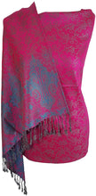 Load image into Gallery viewer, World of Shawls Ladies Floral Paisley Bordered Pashmina Feel Shawl Scarf Wrap Stole Luxuriously Warm Soft and Silky Touch - World of Scarfs

