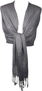 World of Shawls Wedding Party Occasion Self Glitter Shawl Scarf Wrap Hijab - World of Scarfs