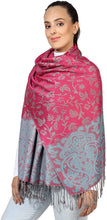 Load image into Gallery viewer, World of Shawls Ladies Floral Paisley Bordered Pashmina Feel Shawl Scarf Wrap Stole Luxuriously Warm Soft and Silky Touch - World of Scarfs
