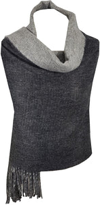 World of Shawls Reversible Winter Scarf Wrap Blanket Shawl Warm Soft Cozy - World of Scarfs