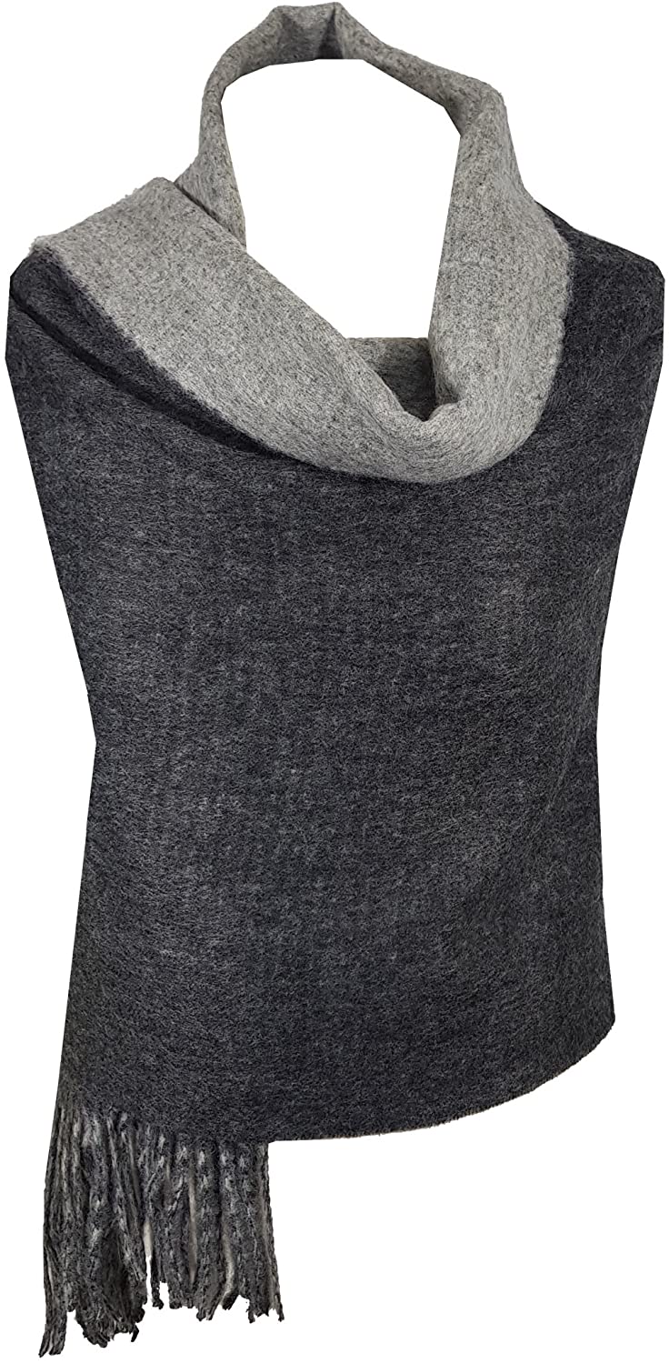 World of Shawls Reversible Winter Scarf Wrap Blanket Shawl Warm Soft Cozy - World of Scarfs
