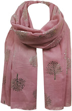 Load image into Gallery viewer, World of Shawls Silver Foil Mulberry Tree Print Fashion Scarf - World of Scarfs
