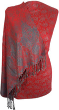 Load image into Gallery viewer, World of Shawls Ladies Floral Paisley Bordered Pashmina Feel Shawl Scarf Wrap Stole Luxuriously Warm Soft and Silky Touch - World of Scarfs
