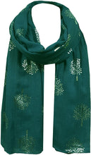Load image into Gallery viewer, World of Shawls Silver Foil Mulberry Tree Print Fashion Scarf - World of Scarfs
