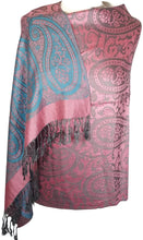 Load image into Gallery viewer, World of Shawls Ladies Floral Paisley Bordered Pashmina Feel Shawl Scarf Wrap Stole Luxuriously Warm Soft and Silky Touch - World of Scarfs
