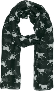 World of Shawls Horse Print Design Ladies Girls Scarf Scarves Shawl Wrap Maxi Sarong - World of Scarfs