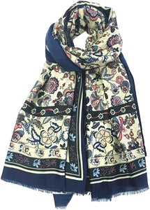 Classy Picturesque Fully Floral Printed Scarf for Women Ladies Shawl Wrap Stole by World of Shawls - World of Scarfs