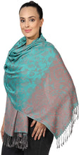 Load image into Gallery viewer, World of Shawls Ladies Floral Paisley Bordered Pashmina Feel Shawl Scarf Wrap Stole Luxuriously Warm Soft and Silky Touch - World of Scarfs
