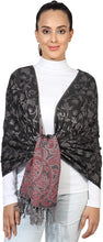 Load image into Gallery viewer, World of Shawls Ladies Floral Paisley Bordered Pashmina Feel Shawl Scarf Wrap Stole Luxuriously Warm Soft and Silky Touch - World of Scarfs
