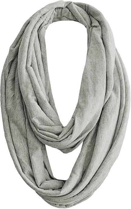 Wrap & Go Trendy Unisex Ladies Women's Men's Jersey Cotton Solid Infinity Circle Tube Loop Snood Scarf by World of Shawls - World of Scarfs