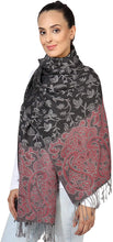 Load image into Gallery viewer, World of Shawls Ladies Floral Paisley Bordered Pashmina Feel Shawl Scarf Wrap Stole Luxuriously Warm Soft and Silky Touch - World of Scarfs
