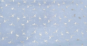 NEW World of Shawls Silver Glitter Foil Flamingo Bird Print Fashion Scarf - World of Scarfs