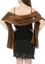 Load image into Gallery viewer, World of Shawls Silky Iridescent Scarf Wrap Stole Shawl For Wedding Bridal Bridesmaids Evening Wear Prom &amp; Parties - World of Scarfs
