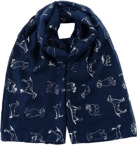 World of Shawls Pug Dog, Dachshund Dogs, Spaniel Dog, Jack Russell Print Scarf - All Seasons Lovely Soft Scarf Wraps Shawl Scarves - World of Scarfs