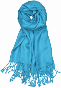 World of Shawls Handcrafted Soft Pashmina Shawl Wrap Scarf in Solid Colors High Quality 100% Viscose - World of Scarfs