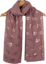 Load image into Gallery viewer, World of Shawls Metallic Rose Gold Beautiful Thai Elephant Print Women Scarf Shawl Scarves Wrap Beach Cover Gift - World of Scarfs
