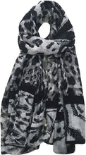 Load image into Gallery viewer, World of Shawls Leopard Print Scarfs for Women Ladies - Black Olive Green Pink Navy Blue Silver - Stylish Scarves Shawl Wrap Stole for Women - World of Scarfs
