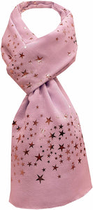 NEW World of Shawls GOLD Glitter Foil STAR Shower Print Fashion Scarf - World of Scarfs