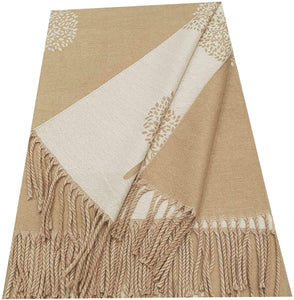 World of Shawls WINTER WARMER Reversible Thick Long Mulberry Tree Print Fashion Scarf Blanket Wrap - World of Scarfs