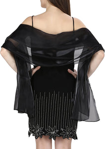 World of Shawls Silky Iridescent Scarf Wrap Stole Shawl For Wedding Bridal Bridesmaids Evening Wear Prom & Parties - World of Scarfs