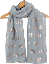 Load image into Gallery viewer, World of Shawls Metallic Rose Gold Beautiful Thai Elephant Print Women Scarf Shawl Scarves Wrap Beach Cover Gift - World of Scarfs
