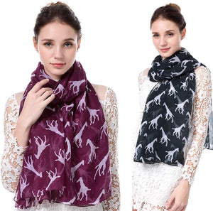 Christmas Bonanza Pack of 2 Scarves Wrap Shawl Scarf for Women Ladies - World of Scarfs