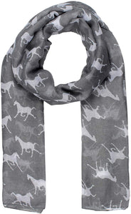 World of Shawls Horse Print Design Ladies Girls Scarf Scarves Shawl Wrap Maxi Sarong - World of Scarfs