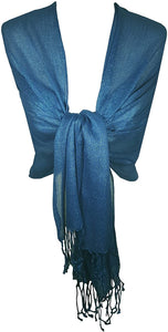 World of Shawls Wedding Party Occasion Self Glitter Shawl Scarf Wrap Hijab - World of Scarfs