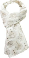 Load image into Gallery viewer, World of Shawls Gold Foil Mulberry Tree Print Fashion Scarf - World of Scarfs
