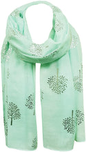 Load image into Gallery viewer, World of Shawls Silver Foil Mulberry Tree Print Fashion Scarf - World of Scarfs
