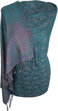 Load image into Gallery viewer, World of Shawls Ladies Floral Paisley Bordered Pashmina Feel Shawl Scarf Wrap Stole Luxuriously Warm Soft and Silky Touch - World of Scarfs
