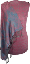 Load image into Gallery viewer, World of Shawls Ladies Floral Paisley Bordered Pashmina Feel Shawl Scarf Wrap Stole Luxuriously Warm Soft and Silky Touch - World of Scarfs

