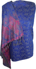 Load image into Gallery viewer, World of Shawls Ladies Floral Paisley Bordered Pashmina Feel Shawl Scarf Wrap Stole Luxuriously Warm Soft and Silky Touch - World of Scarfs
