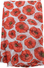 Load image into Gallery viewer, World of Shawls Ladies Womens Colorful Long Soft and Warm Poppy Flower Print Scarf Sarong - World of Scarfs
