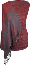 Load image into Gallery viewer, World of Shawls Ladies Floral Paisley Bordered Pashmina Feel Shawl Scarf Wrap Stole Luxuriously Warm Soft and Silky Touch - World of Scarfs
