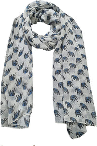 World of Shawls Ladies Womens Elephant Print Scarf Wraps Shawl Soft Scarves Sarong - World of Scarfs