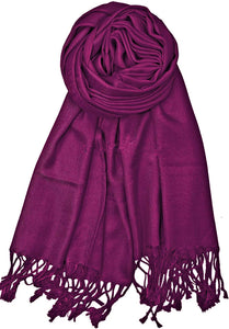 World of Shawls Handcrafted Soft Pashmina Shawl Wrap Scarf in Solid Colors High Quality 100% Viscose - World of Scarfs