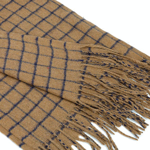 World of Shawls WINTER WARMER Thick Large Window Pane/Check/Graph Fashion Scarf Blanket Wrap Unisex - World of Scarfs