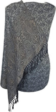 Load image into Gallery viewer, World of Shawls Ladies Floral Paisley Bordered Pashmina Feel Shawl Scarf Wrap Stole Luxuriously Warm Soft and Silky Touch - World of Scarfs
